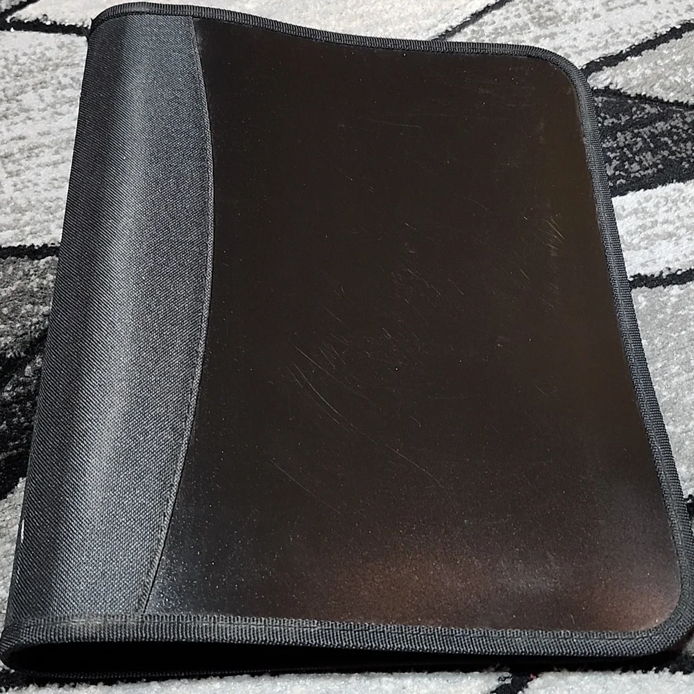 VINTAGE MEAD FIVE STAR BLACK TRAPPER KEEPER & ACCESSORIES & PEN GEAR BINDER PRF